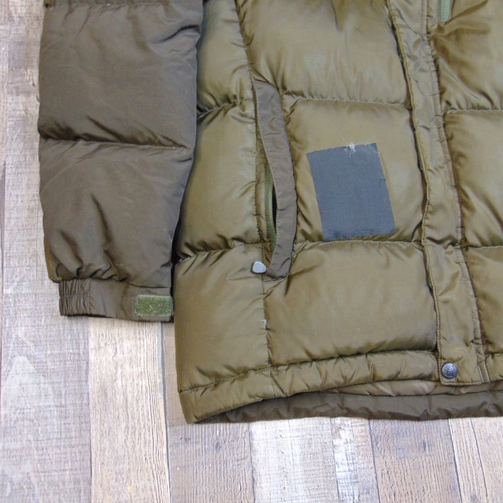 Mountain Hardwear Men M Full Zip Goose Down Puffer Jacket Brown Coat *Patched* - Picture 3 of 11